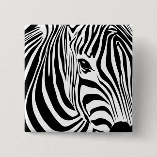 Zebra Stripes 2 Inch Square Button