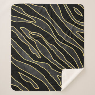 Zebra Stripes: Abstract Monochrome Seamless. Sherpa Blanket