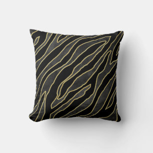Zebra Stripes: Abstract Monochrome Seamless. Throw Pillow