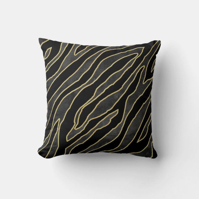 Zebra Stripes: Abstract Monochrome Seamless. Throw Pillow (Front)