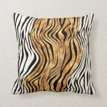 Zebra stripes animal print black gold orange white