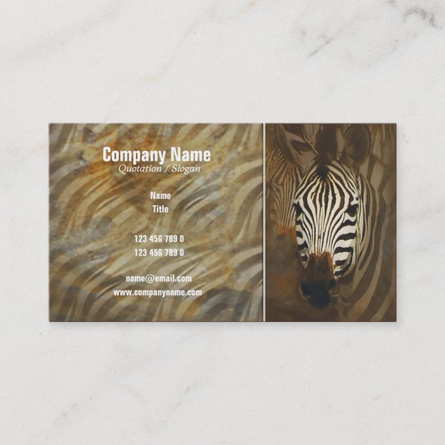 Zebra stripes art profile cards - customizable (Front)