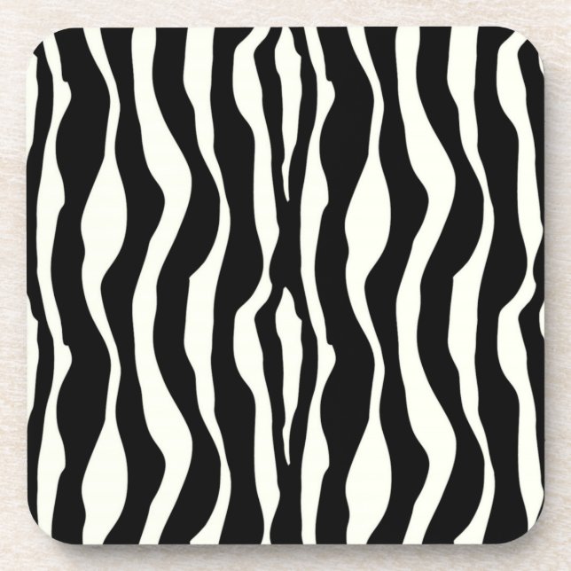 Zebra stripes - Black and White Coaster (Front)