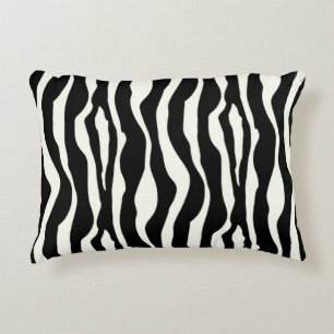 Zebra stripes - Black and White Decorative Pillow