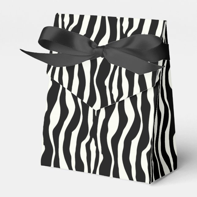 Zebra stripes - Black and White Favor Box (Front Side)