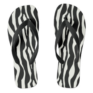 Zebra stripes - Black and White Flip Flops