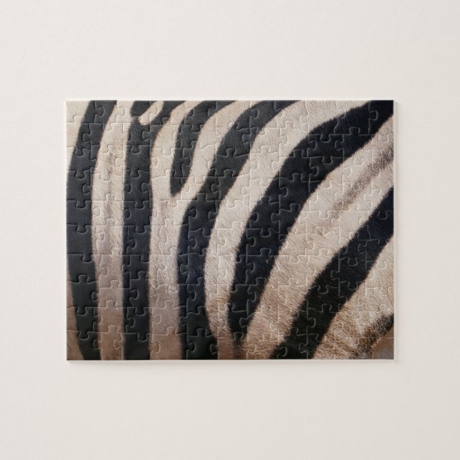 Zebra Stripes Black and White Jigsaw Puzzle (Horizontal)