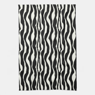Zebra stripes - Black and White Kitchen Towel