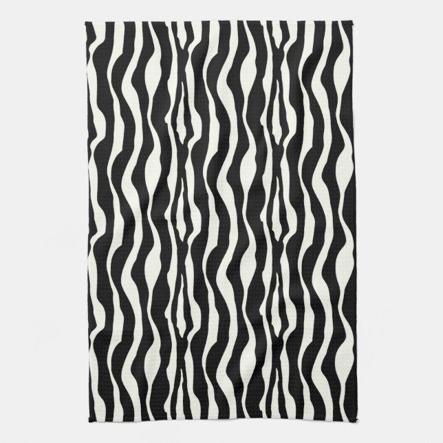Zebra stripes - Black and White Kitchen Towel (Vertical)