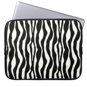 Zebra stripes - Black and White Laptop Sleeve