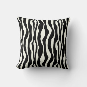 Zebra stripes - Black and White Throw Pillow