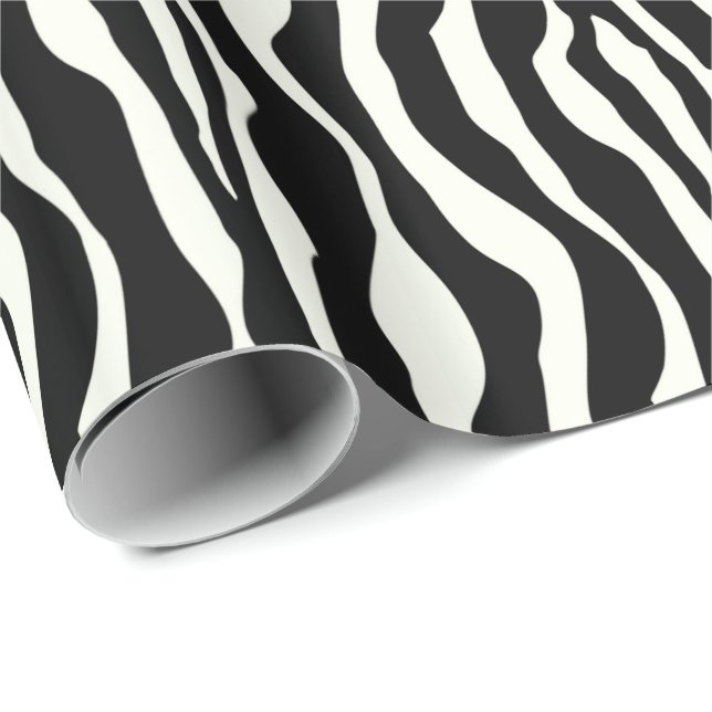 Zebra stripes - Black and White Wrapping Paper (Roll Corner)