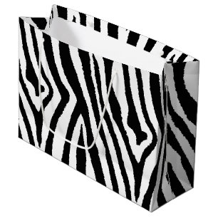 Zebra Stripes Black & White   Bold Safari Large Gift Bag