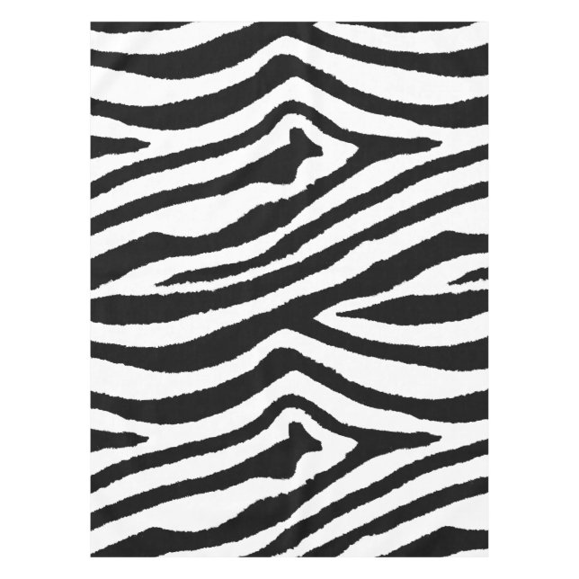 Zebra Stripes Black & White | Safari Animal Print Tablecloth (Front)