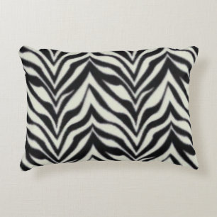 Zebra Stripes Black White Wild Safari Accent Pillow