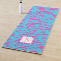 Zebra Stripes Blue Purple Monogram Personalized