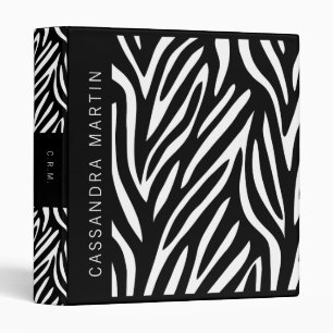Zebra Stripes Bold Jungle Safari Theme with Name Binder