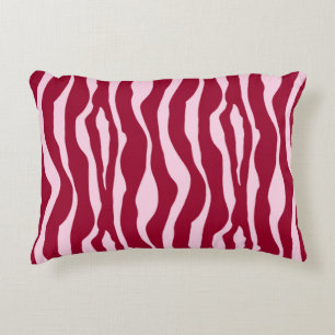 Zebra stripes - Burgundy and Pink Decorative Pillow