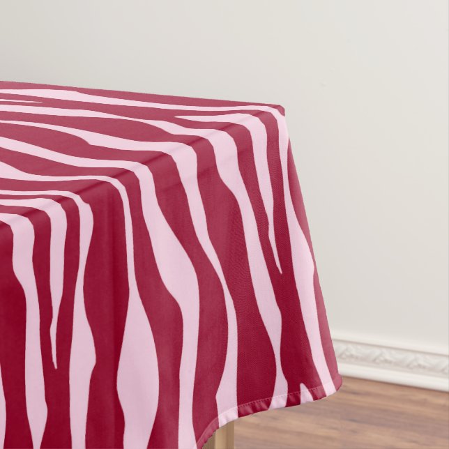 Zebra stripes - Burgundy and Pink Tablecloth (In Situ)