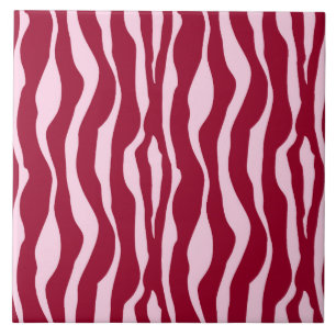 Zebra stripes - Burgundy and Pink Tile