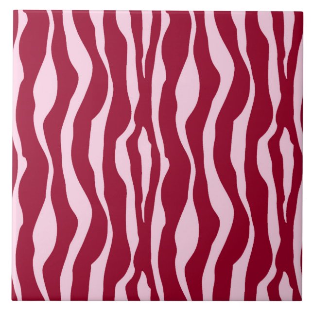 Zebra stripes - Burgundy and Pink Tile (Front)