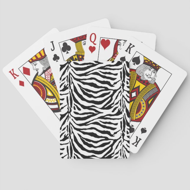 Zebra Stripes Camouflage Playing Cards (Back)