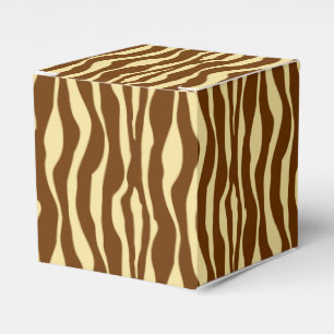 Zebra stripes - Chocolate Brown and Camel Tan Favor Box