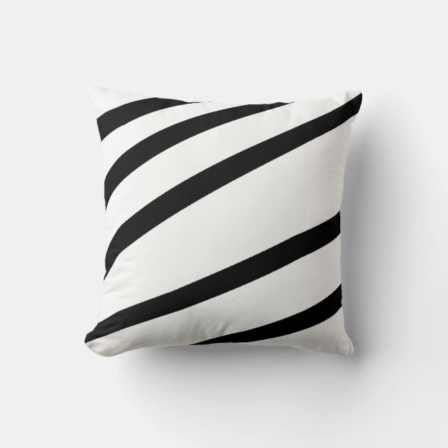 Zebra Stripes Coussin noir et blanc (Recto)