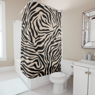 Zebra Stripes Cream Beige Black Wild Animal Print