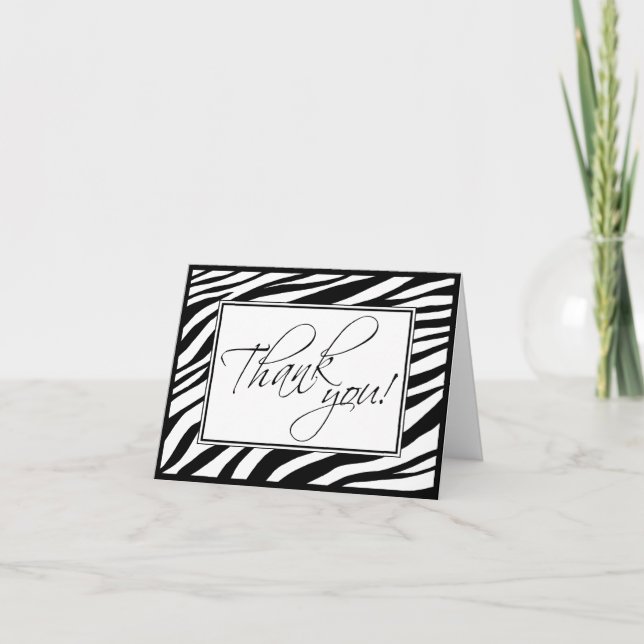 Zebra Stripes Custom Thank You Card (Front)