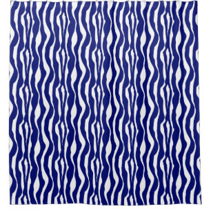 Zebra stripes - Dark Cobalt Blue and White