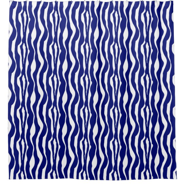 Zebra stripes - Dark Cobalt Blue and White (Front)