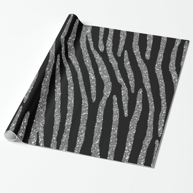 Zebra Stripes Elegance Wrapping Paper (Unrolled)