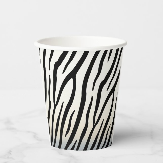 Zebra Stripes Exotic Animal Print Paper Cups (Front)
