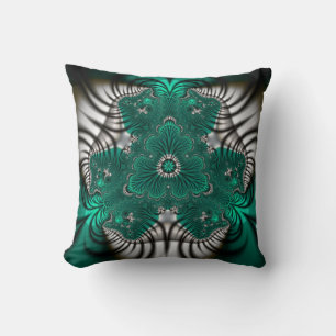 zebra stripes fractal pillow