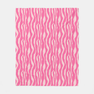 Zebra stripes - Fuchsia and light pink Fleece Blanket