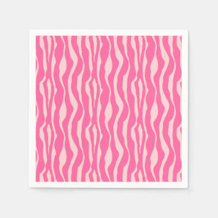 Zebra stripes - Fuchsia and light pink Napkin