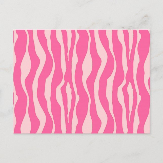 Zebra stripes - Fuchsia and light pink Postcard (Front)