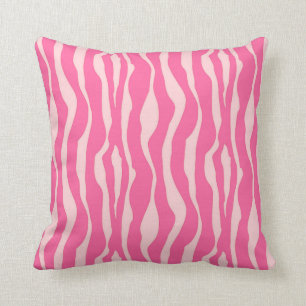Zebra stripes - Fuchsia and light pink Throw Pillow