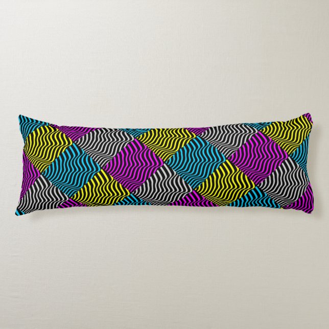 Zebra Stripes - Geometric Pattern Abstract Art 3D Body Pillow (Front)
