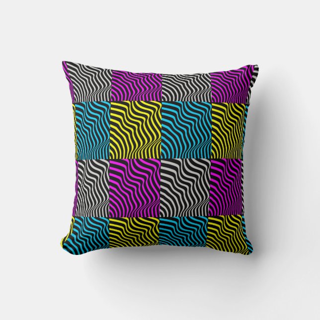Zebra Stripes - Geometric Pattern Abstract Art 3D Throw Pillow (Front)