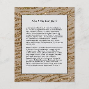 Zebra Stripes Golden Glitter Elegant Glamourous Flyer