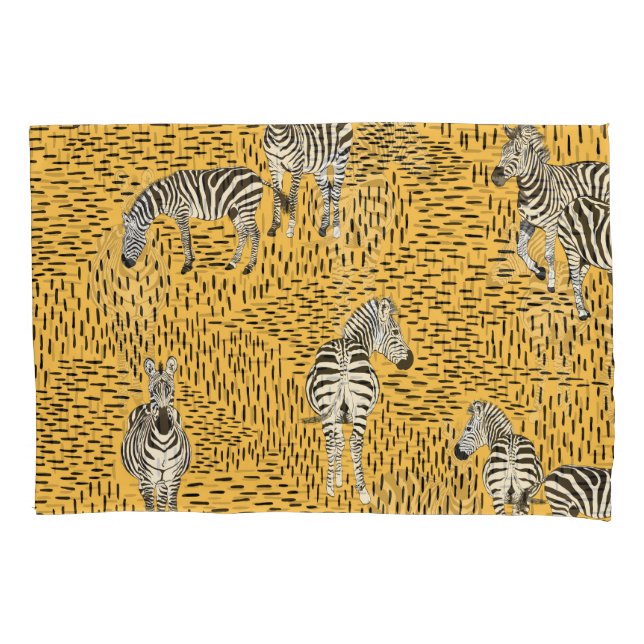 Zebra stripes: hand-drawn seamless background. pillowcase (Front)