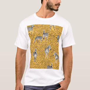 Zebra stripes: hand-drawn seamless background. T-Shirt