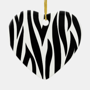 Zebra stripes - Heart Ornamnet Ceramic Ornament