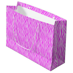 Zebra Stripes in a Powder Pink Safari Print Large Gift Bag