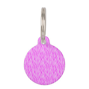 Zebra Stripes in a Powder Pink Safari Print Pet Tag