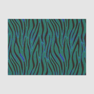 Zebra Stripes in Black and Green Safari Print Tissue Paper
