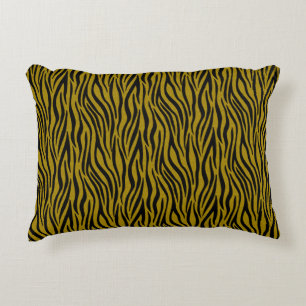 Zebra Stripes in Safari Black and Brown Accent Pillow