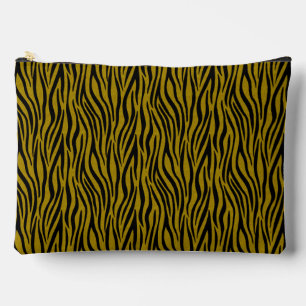 Zebra Stripes in Safari Black and Brown Accessory Pouch